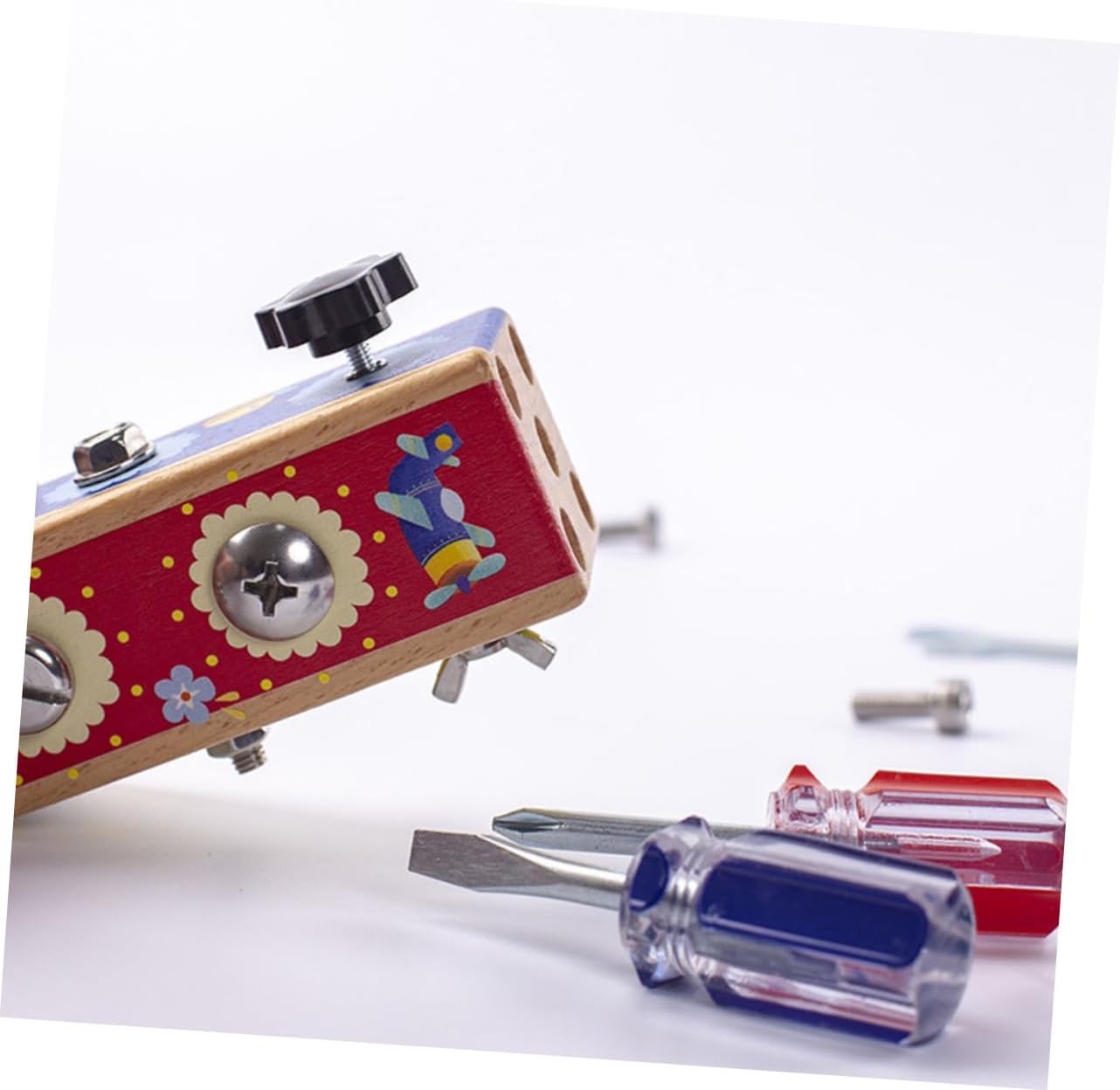 Mini Busy Board cu activitati, Insurubeaza si desurubeaza , 3 ani +