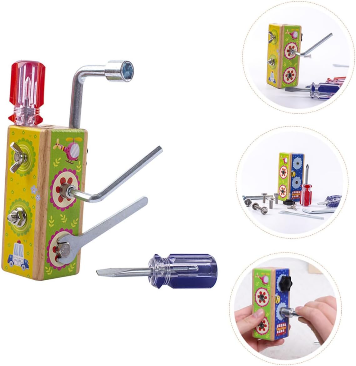 Mini Busy Board cu activitati, Insurubeaza si desurubeaza , 3 ani +