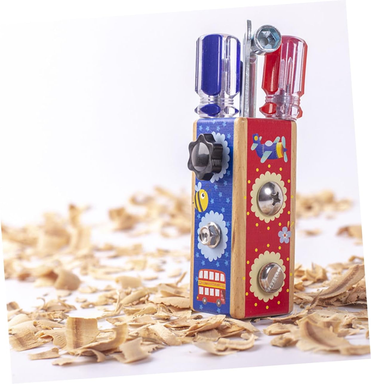 Mini Busy Board cu activitati, Insurubeaza si desurubeaza , 3 ani +