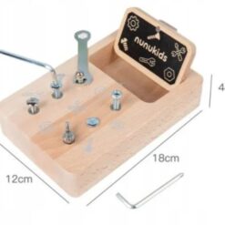 Mini Busy Board cu activitati insurubeaza si desurubeaza, NUNUKIDS, 3 ani + 001