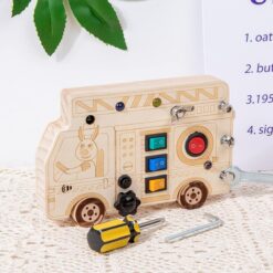 Mini Busy Board cu activitati insurubeaza si desurubeaza si Electricitatea, 3 ani + 01