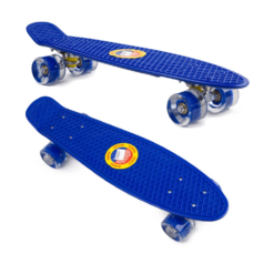 Penny board copii, Cauciuc Aluminiu, LED, Max 100 kg, 56 cm, Bluemarin 002
