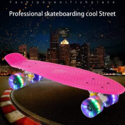 Penny board copii cu lumini, Roz, 56 CM 01