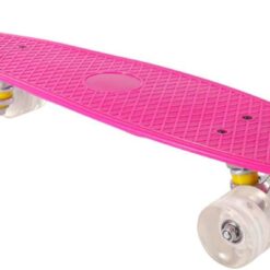 Penny board copii cu lumini, Roz, 56 CM 01