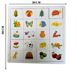 Puzzle autocorectiv cu imagini și asocieri vizuale, 16 piese, 30 cm