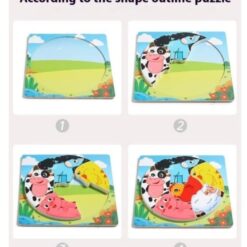 Puzzle circular, 18 x 18 cm, fara imagine de asociere, Animale marine 01