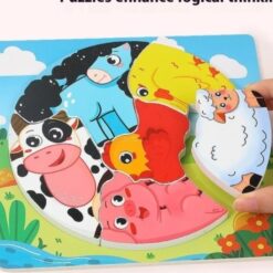 Puzzle circular, 18 x 18 cm, fara imagine de asociere, Animale marine 01