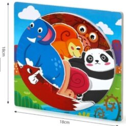 Puzzle circular, 18 x 18 cm, fara imagine de asociere, Animale marine 01