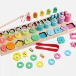 Puzzle, joc logaritmic, 5 in 1 activitati, 3 ani