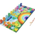 Puzzle, joc logaritmic montessori, 6 in 1 activitati, 3 ani