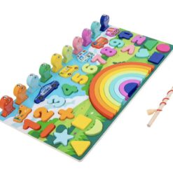 Puzzle, joc logaritmic montessori, 6 in 1 activitati, 3 ani 01