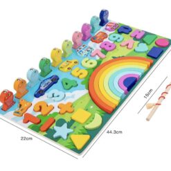 Puzzle, joc logaritmic montessori, 6 in 1 activitati, 3 ani 01