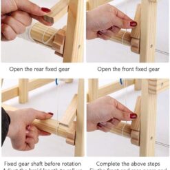 Razboi de tesut din lemn, joc dexteritate copii, 38 cm, 3 ani+