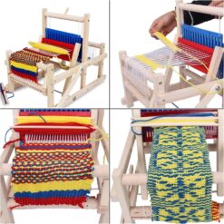 Razboi de tesut din lemn, joc dexteritate copii, 38 cm, 3 ani+