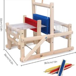 Razboi de tesut din lemn, joc dexteritate copii, 38 cm, 3 ani+