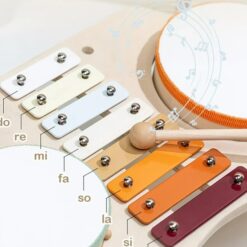 Set 5 instrumente muzicale din lemn pentru copii, Percutie