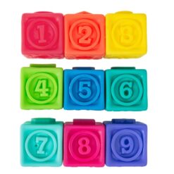 Set 9 cuburi pentru bebelusi, din silicon, cu texturi, 6 luni+ 13