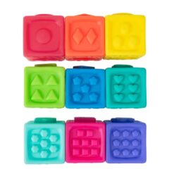 Set 9 cuburi pentru bebelusi, din silicon, cu texturi, 6 luni+ 13