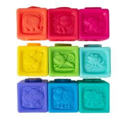 Set 9 cuburi pentru bebelusi, din silicon, cu texturi, 6 luni+ 13