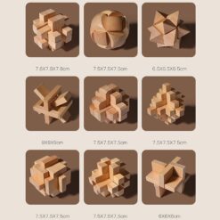 Set 9 jocuri logice din lemn - Incuietori Lu Ban, 3 ani+