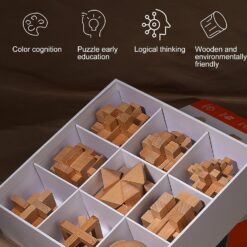 Set 9 jocuri logice din lemn - Incuietori Lu Ban, 3 ani+