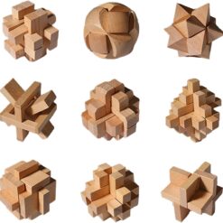 Set 9 jocuri logice din lemn - Incuietori Lu Ban, 3 ani+
