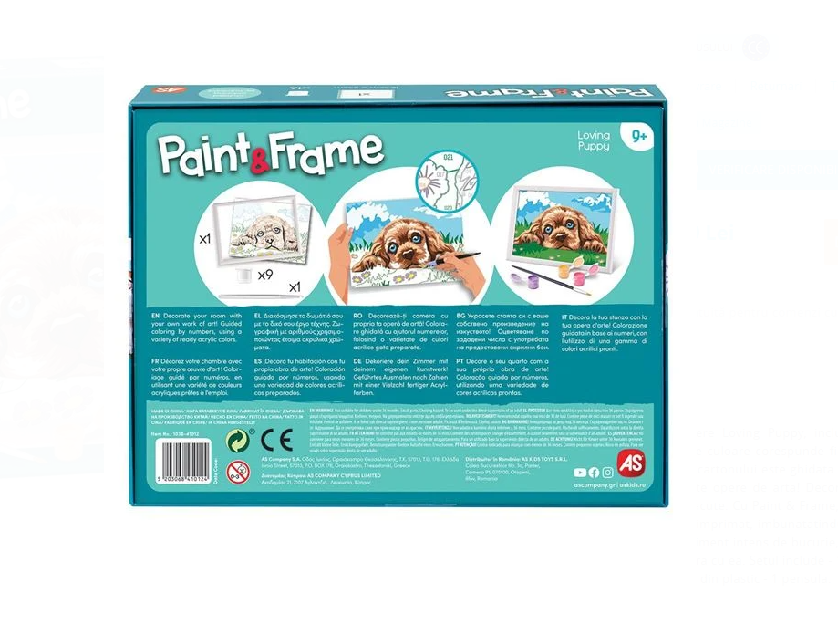 Set creativ, Pictura pe numere, Catelus, 9 ani+