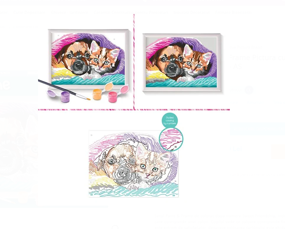 Set creativ, Pictura pe numere, Prieteni dragalasi, 7 ani+