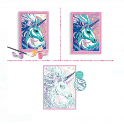 Set creativ, Pictura pe numere, Unicorn cu sclipici, 7 ani+