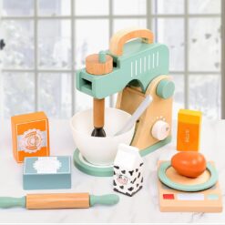 Set mixer din lemn cu accesorii pentru copii, 3 ANI 01