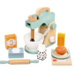 Set mixer din lemn cu accesorii pentru copii, 3 ANI