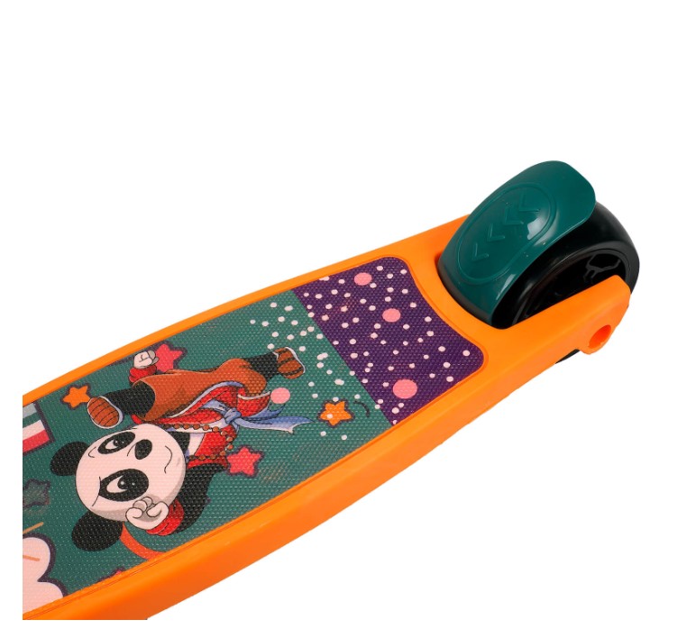 Trotineta 2 in 1, pliabila cu 3 roti si lumini, 2 ani+, Orange