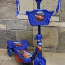 Trotineta cu muzica,luminite si cos depozitare, 3 roti, Albastru, 70 cm