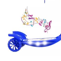 Trotineta cu muzica,luminite si cos depozitare, 3 roti, Albastru, 70 cm