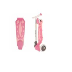 Trotineta pliabila, reglabila cu 3 roti din silicon, ROZ, 3 ani 06