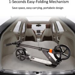 Trotineta pliabila, reglabila cu roti mari din silicon, 90 cm 01