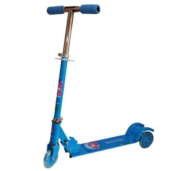 Trotineta, pliabila si reglabila cu 3 roti cu lumini, 3 ani+, Albastru