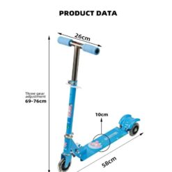 Trotineta, pliabila si reglabila cu 3 roti cu lumini, 3 ani+, VERDE