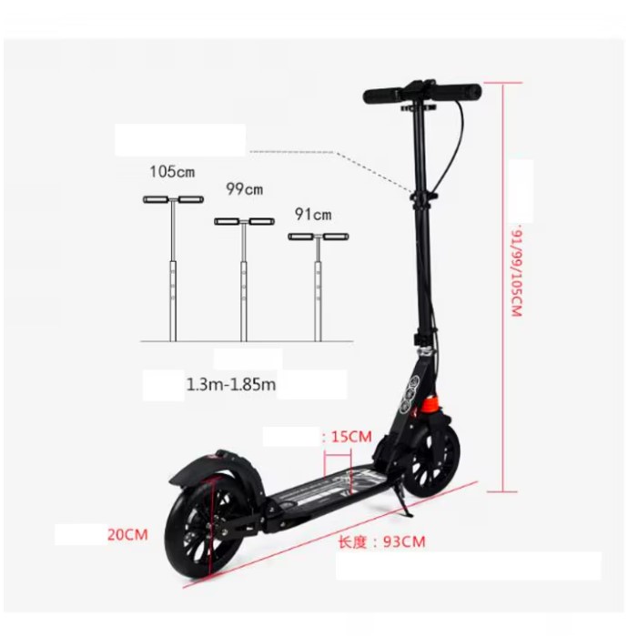 Trotineta, pliabila si reglabila cu suspensii pentru copii si adulti, greutate maxima 100 kg 01