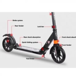 Trotineta, pliabila si reglabila cu suspensii pentru copii si adulti, greutate maxima 100 kg 01
