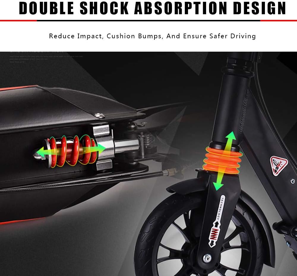 Trotineta, pliabila si reglabila cu suspensii pentru copii si adulti, greutate maxima 100 kg