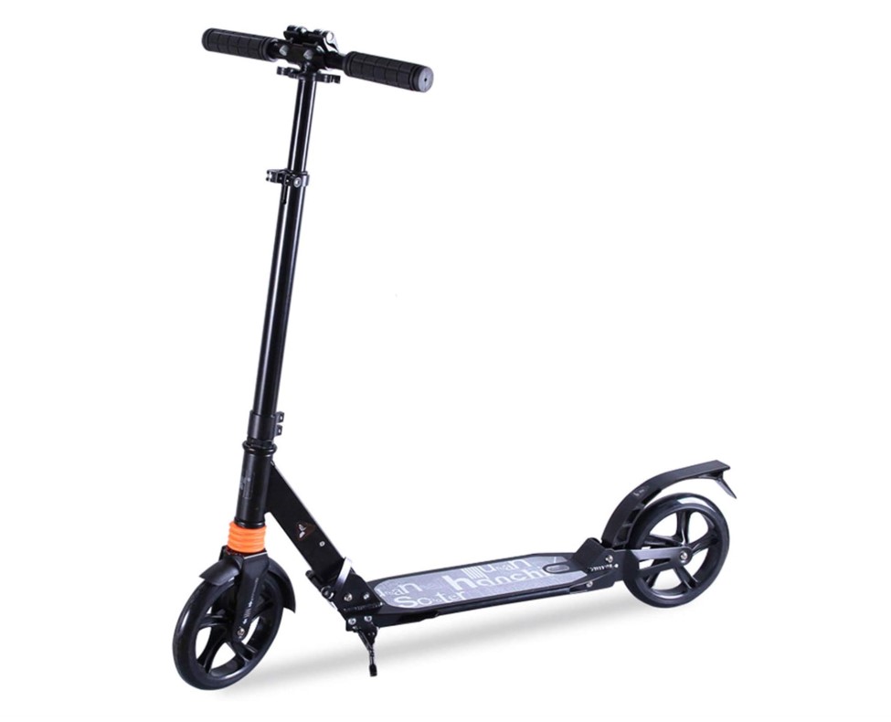 Trotineta, pliabila si reglabila cu suspensii pentru copii si adulti, greutate maxima 100 kg