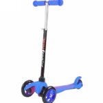 Trotineta reglabila cu 3 roti din silicon, Albastru 3 ani