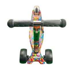 Trotineta reglabila cu roti din silicon cu lumini, multicolor, 3 ani