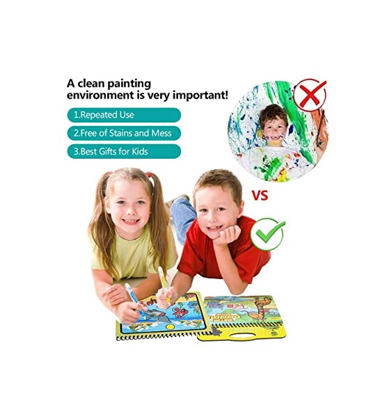 Carte de colorat cu apa, Animale marine, 3 ani