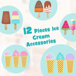 Carucior din lemn, Stand de inghetata, 86 cm, 3 ani