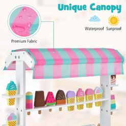 Carucior din lemn, Stand de inghetata, 86 cm, 3 ani