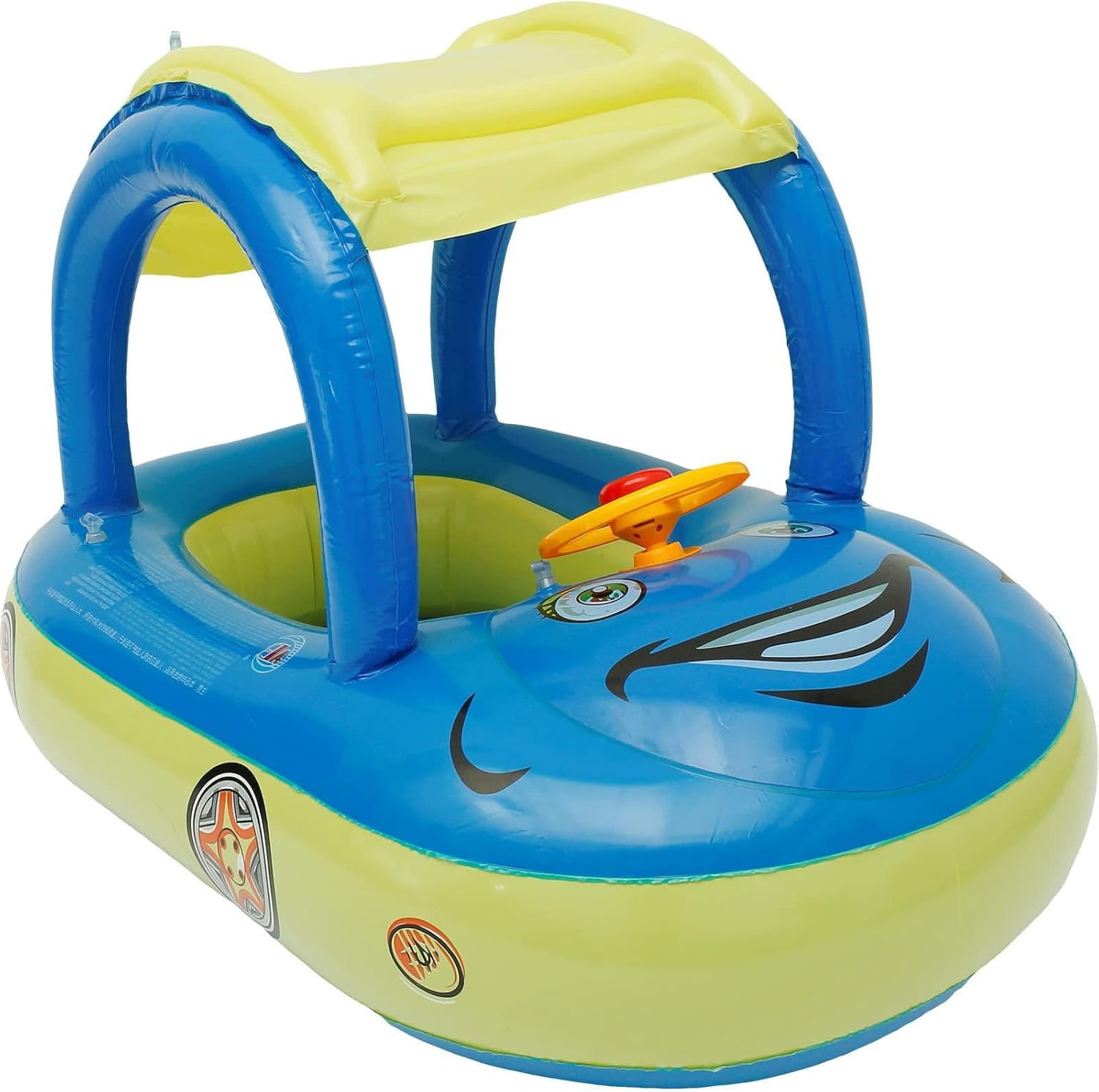 Colac gonflabil cu parasolar si volan, Masinuta-Albastru