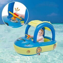 Colac gonflabil cu parasolar si volan, Masinuta-Albastru