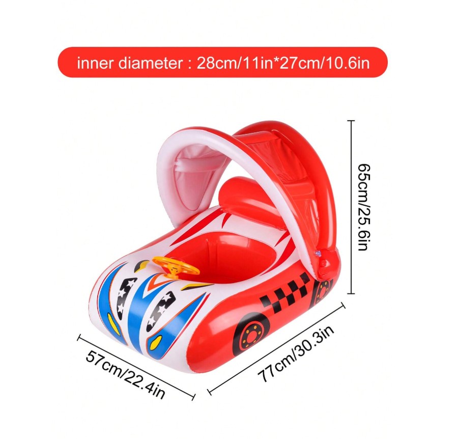 Colac gonflabil cu parasolar si volan, Masinuta